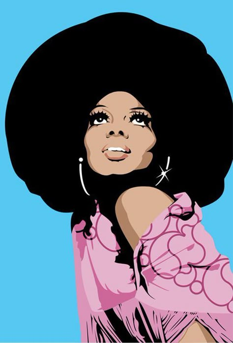 Roy Lichtenstein Pop Art, Lichtenstein Pop Art, Pop Art Portraits, Diana Ross, Afro Art, African American Art, Celebrity Art, Black Women Art, Pics Art