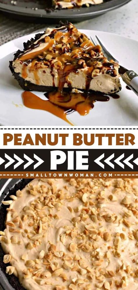 Pie With Oreo Crust, Cream Cheese Peanut Butter, No Bake Peanut Butter Pie, Easy Peanut Butter Pie, Week Meals, Butterscotch Sauce, No Bake Peanut Butter, Chocolate Peanut Butter Pie, Oreo Crust