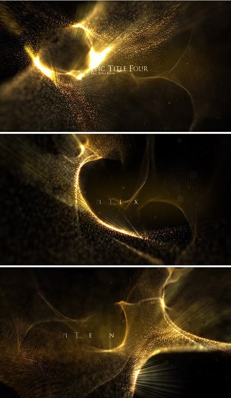 Impressive abstract After Effects project with golden particles, perfect for historical, scientific themes, movie / TV titles, beautiful golden promo, brilliant trailer, special events intro, wedding videography project, fashion/photography slideshow with waves and light rays, cinematic slideshow, magical 3d opening, oscar style opener! Teaser Poster Design Ideas, Golden Particles, Oscar Style, Element Art, Gold Photography, Polygon Modeling, Award Ceremony, Light Rays, After Effects Projects