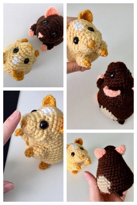 Gerbil Crochet Pattern Free, Chinchilla Crochet Pattern Free, Crochet Amigurumi Toys Free Patterns, Hamster Free Crochet Pattern, Small Crocheted Animals Patterns For Free, Crochet Mini Free Pattern, Crochet Hamster Pattern, Hamster Amigurumi Free Pattern, Free Small Amigurumi Patterns