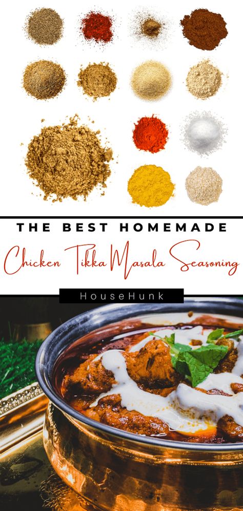 Tikka Masala Spice Blend, Authentic Chicken Tikka Masala, Homemade Chicken Tikka Masala, Authentic Tikka Masala Recipe, Tandoori Seasoning Recipe, Authentic Tikka Masala, Chicken Tiki Masala, Indian Seasoning, Masala Seasoning