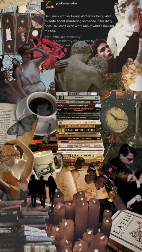 Created by rivxflo on Shuffles Literature Aesthetic Background, Shuffle Aesthetic, Literature Aesthetic, Dark Academia Wallpaper, Writer Humor, Vision Board Collage, Apple Background, Dark Acadamia, Chaotic Academia