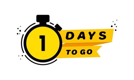 1day To Go Countdown, 3d Edit, 10 Days Left, 2 Days Left, Vector Banner, Day Left, Banner Vector, Marketing Ideas, Food Snapchat