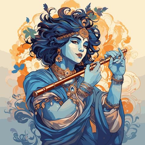 Krishna janmashtami festival birthday of... | Premium Vector #Freepik #vector #radha #lord-krishna #krishna #shri-krishna Radha Krishna Vector Art, Shri Krishna Art, Vishnu Illustration, Lord Krishna Illustration, Krishna Illustration Art, Krishna Vector Art, Krishna Icon, Kanha Wallpaper, Krishna Digital Art