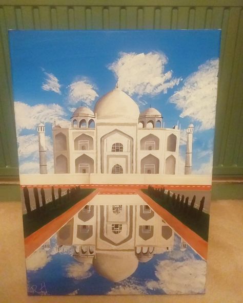 Acrylic Painting of the Taj Mahal 🇮🇳 Size: 20 x 30in (50.8cm x 76.2cm) #acrylicpainting #art #canvaspainting #india #indiapictures #tajmahal #painting #paintings #agra The Taj Mahal, Agra, Indian Art, Taj Mahal, Size 20, Acrylic Painting, Canvas Painting, Paintings, India