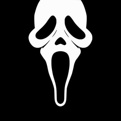 Scream Ghostface Silhouette, Ghostface Logo, Scream Silhouette, Scream Logo, Scream Design, Halloween Pumpkin Stencils, Scream Mask, Pumpkin Stencils, Scream Movie