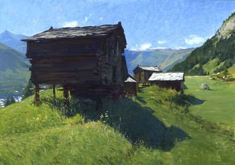 Marc Delassio, Marc Dalessio, Shepherd Huts, Classical Realism, House Painter, Italian Landscape, Value In Art, Architecture Painting, Rural Landscape