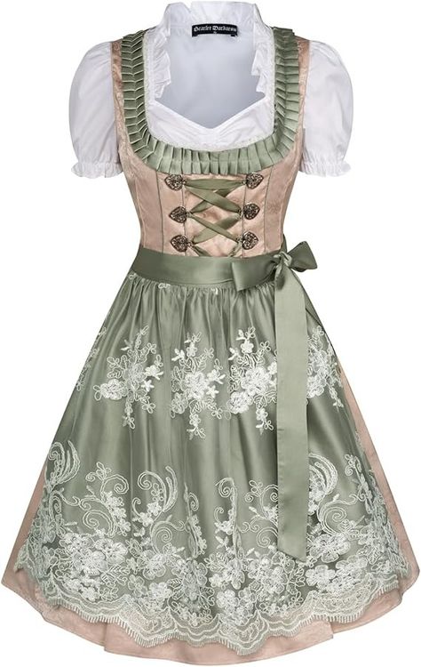 Amazon.com: Scarlet Darkness Womens Bavaria Oktoberfest Trachten Halloween Dress German Dirndl Dress Beige L : Clothing, Shoes & Jewelry Layered Apron, Bavarian Costume, Oktoberfest Dress, Oktoberfest Halloween, Lace Apron, Oktoberfest Costume, White Ruffle Top, Costume For Women, Dirndl Dress