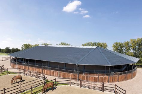 Röwer & Rüb oval horsewalkers - very quiet and low maintenance requirements Horse Walker, Horse Barn Designs, Round Pen, Barn Design, Horse Barn, Walkers, Low Maintenance, Walk In, Read More