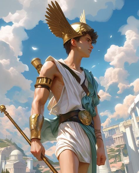 Hermes Art Greek Mythology, Hermes Aesthetic Greek, Greek Mythology Cosplay, Apollo Costume, Greek Gods Costume, Greek Hermes, Hermes Costume, Apollo Mythology, Hermes Greek God