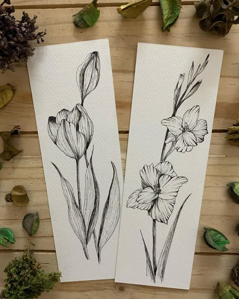 Gladiolus Drawing, Gladiolus Flower Drawing, Art Sketchbook Layout, Grow Tulips, Birth Flower Tattoo Ideas, Flowers Of The Month, Gladiolus Tattoo, Bouquet Drawing, Sketchbook Layout