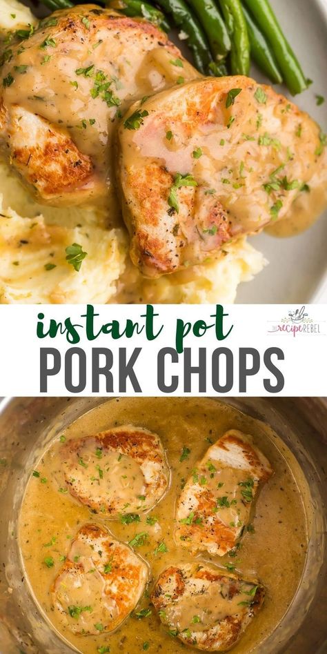 Instant Pot Boneless Pork Chops, Pork Chops With Gravy, Pressure Cooker Pork Chops, Pressure Cooker Pork, Instant Pot Pork Chops, Pork Chops And Gravy, Pressure Cooking Recipes, Instant Pot Pasta Recipe, Pork Recipes Easy