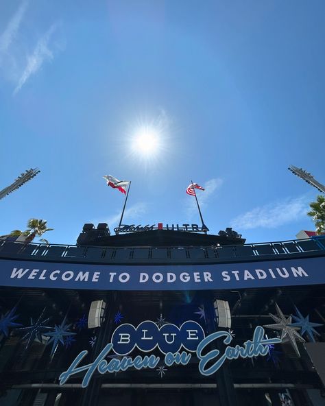 First Dodger’s Game in LA ⚾️ 💙 Dodger Aesthetic, San Core, Daniel San, Dodgers Game, Baseball Theme Birthday, Dodger Game, Game Aesthetic, Manifesting Vision Board, Dodger Stadium