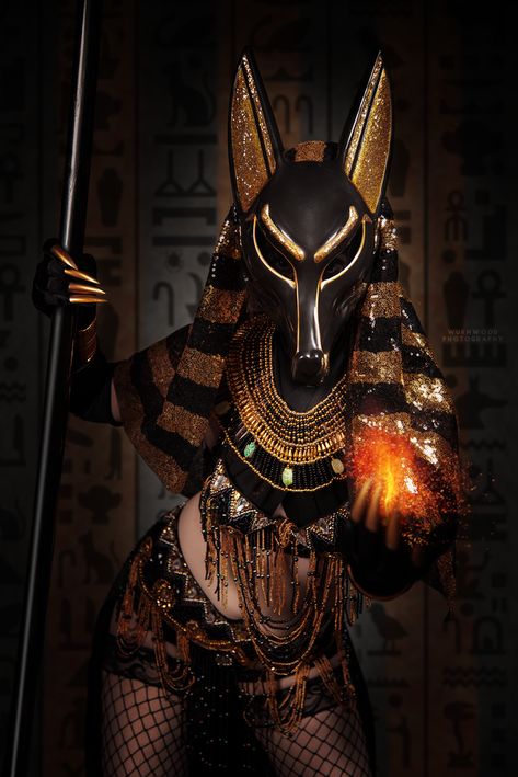 Anubis - Jess Hess on Fstoppers Anubis Costume, Mythology Costumes, Model Costume, Egyptian Warrior, Egyptian Culture, Festival Costumes, Egyptian Goddess, Baby Boomer, Egyptian Gods