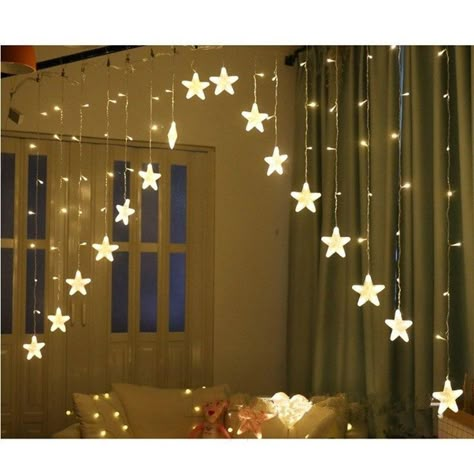 Fairy Lights Wedding, Christmas Wedding Decorations, Christmas Fairy Lights, Led Curtain, Curtain String Lights, Star Lamp, Light Garland, Curtain Lights, Decorating With Christmas Lights