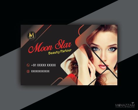 Visiting Card Size 3.5x2.2_inch Parlour Visiting Card Design, Beauty Parlour Visiting Card, V Card, Beauty Parlour, Star Beauty, Beauty Room Decor, Visiting Card Design, Visiting Card, Corporate Business Card