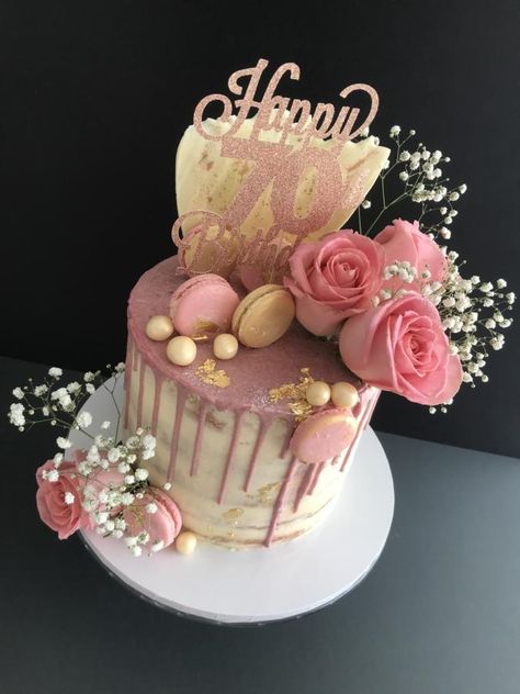 Drip Cake Ideas Birthday Woman, Fancy Birthday Cakes For Women Pretty, Drip Cakes Birthday Woman, Naked Birthday Cake For Women, Ladies Birthday Cake Ideas, 60th Birthday Cake Ideas For Mom, 60th Birthday Cake For Ladies, 70th Birthday Cake For Women, Drip Cake Ideas