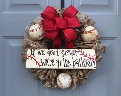 Beautiful Wreaths and Etsy Expertise by BeautifulMesh on Etsy | everyday wreaths | Summer home decor | custom home decor | Custom wreaths | Custom door wreaths Softball Wreath, Baseball Wreath, Baseball Wreaths, Burlap Wreath Tutorial, Suffolk Va, Sports Wreaths, Ball Wreath, Baseball Theme, Sports Decorations