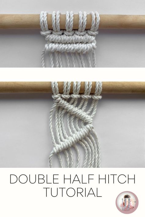 If you are looking to learn how to macrame the double half hitch knot (aka clove hitch knot), click on the link and you will be taken to the free tutorial 🥰 Double Half Hitch Knot Tutorial, Macrame Knot Tutorial, Double Half Hitch Knot, Clove Hitch Knot, Hitch Knot, How To Macrame, Knot Tutorial, Cool Friendship Bracelets, Half Hitch Knot