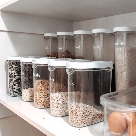 Nuts and cereals in ikea 365+ containers Ikea Pantry Organization, Organise Your Home, House Pantry, Pantry Containers, Cereal Storage, Pantry Organisation, Ikea 365, Kitchen Organization Diy, Kitchen Organisation