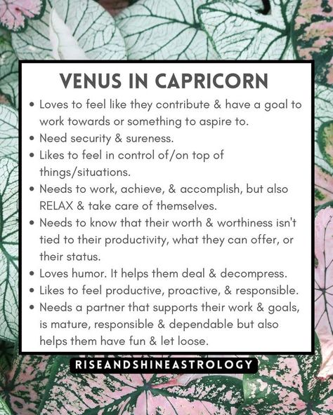 Mystic Linz (@riseandshineastrology) • Instagram photos and videos Venus Capricorn, Venus Aesthetic, Venus In Capricorn, Wicca Recipes, Witch Things, Aquarius And Scorpio, Chart Astrology, Capricorn Love, Capricorn And Virgo