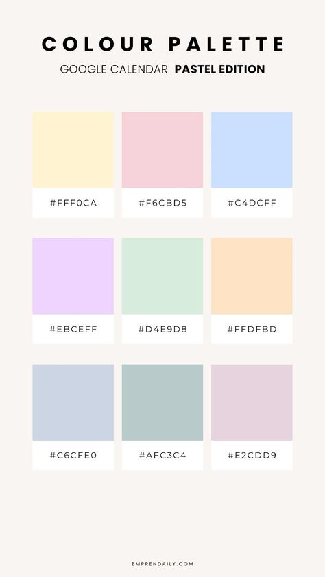 Google Calendar Color Palette project_planner_template #bohodigitalplanner #motermplanner #plannerinserts.