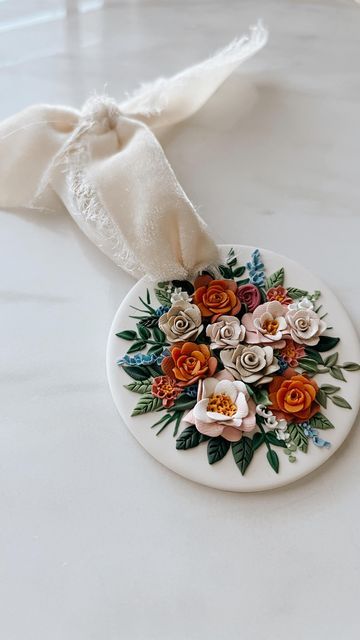 custom clay earrings & high quality jewelry on Instagram: "how darling is this custom-made wedding bouquet ornament🫶💐🤍 #clay #wedding #bride #giftforher #polymerclay #weddingbouquet #bouquetpreservation #florist" Flowers Clay, Bouquet Preservation, Clay Ideas, High Quality Jewelry, Wedding Bouquet, Quality Jewelry, Clay Earrings, Wedding Bride, Florist