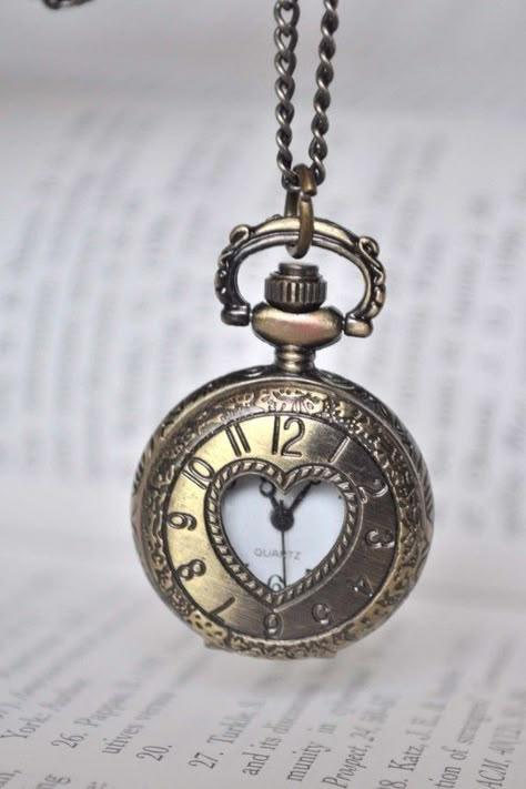 Timeless Love pocket watch. Hands Of Time, Antique Pocket Watch, Pocket Watch Necklace, Time Keeper, Time Will Tell, Neo Victorian, I Love Heart, Time After Time, Before Midnight