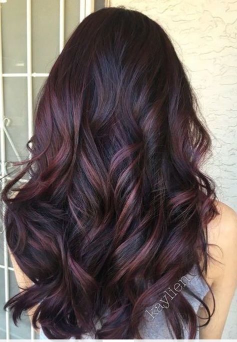 Blackberry Hair, Spring Hair Color Trends, Hair Color Plum, Plum Hair, Wine Hair, Hair Color Burgundy, Spring Hair Color, Spring Hair, Red Highlights