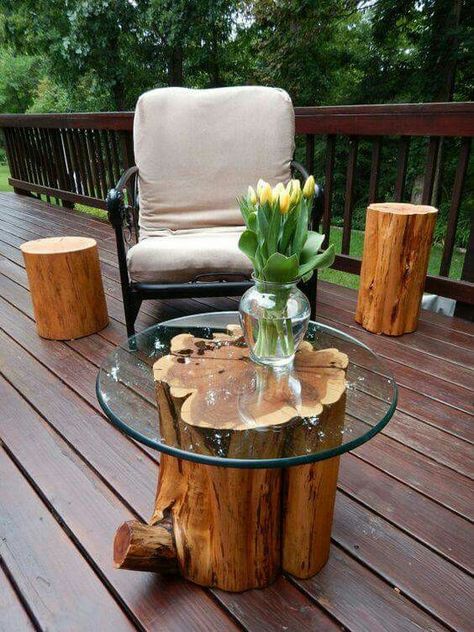 Tree Stump Table, Log Table, Outdoor Wood Projects, Stump Table, Tree Logs, Tree Stumps, Reclaimed Wood Projects, Diy Tree, Woodworking Joinery