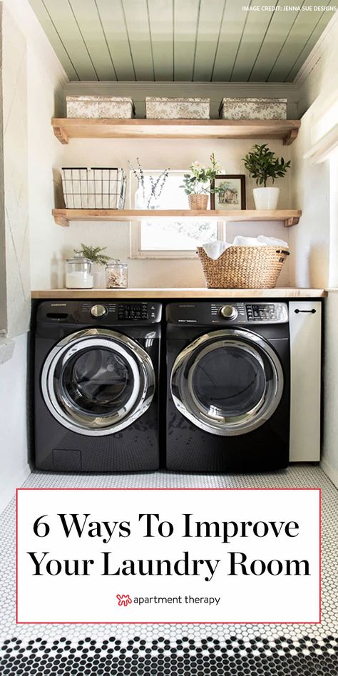 Easy Laundry Room Upgrade Ideas | Apartment Therapy Open Laundry Room Ideas, Open Laundry Room, Laundry Room Hacks, Closet Clothes Storage, Tiny Laundry Rooms, Best Hacks, Room Hacks, Laundry Room Ideas, Laundry Room Inspiration