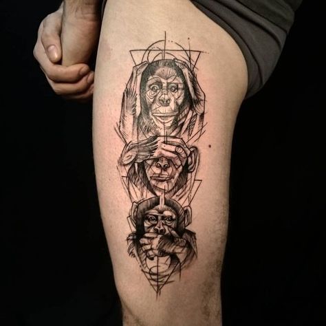 3 Wise Monkeys Tattoo, 3 Monkeys Tattoo, Chimp Tattoo, Wise Monkeys Tattoo, 3 Wise Monkeys, Monkey Tattoo, Astronaut Tattoo, Gorilla Tattoo, Monkey Tattoos