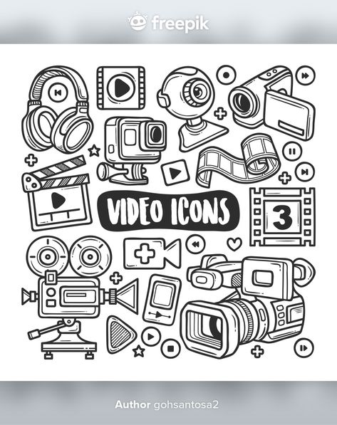 Video Camera Drawing, Video Camera Illustration, Doodle Photography, Camera Doodle, Camera Graphic, Icons Hand Drawn, Hope Video, Disney Big Hero 6, Camera Illustration