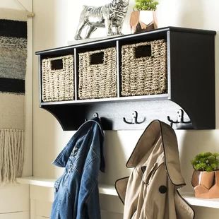 Wayfair | Wall Hooks You'll Love in 2022 Entryway Basket, Cubby Storage Bench, Wood Storage Bench, Basket Wall, Wall Rack, Coat Rack Wall, Basket Organization, Wall Racks, Shoe Storage Cabinet