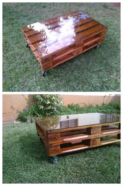 Pallets Coffee Table #palet #reciclando #recicled Pallet Coffee Tables, Pallet Furniture Plans, Pallet Furniture Designs, Wooden Pallet Furniture, Pallet Project, Pallet Creations, Pallet Crafts, Pallet Furniture Outdoor, Diy Pallet Projects