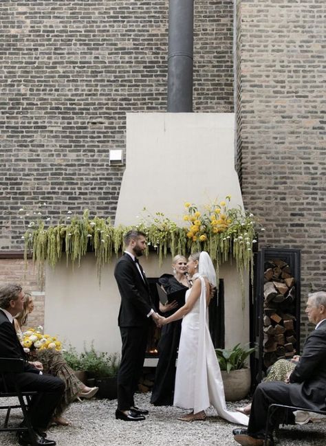 Fireplace Altar Wedding, Amaranthus Wedding, Hanging Amaranthus Wedding, Hanging Amaranthus Wedding Arch, Amaranthus Hanging Installation, Fireplace Installation, Hanging Amaranthus, Wedding Altar, Wedding Altars