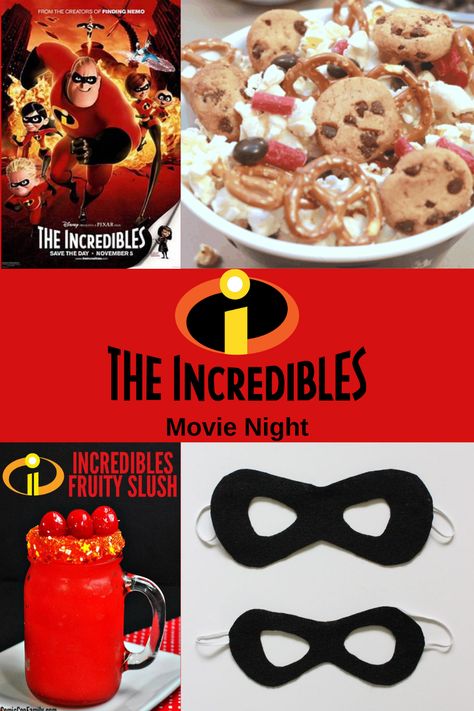 Incredibles Themed Food, Incredibles Movie Night Food, Incredibles Food Ideas, The Incredibles Dinner And A Movie, Incredibles Themed Dinner, Incredibles Dinner And A Movie, Incredibles Movie Night, Disney Dessert Recipes, Family Fun Dinner