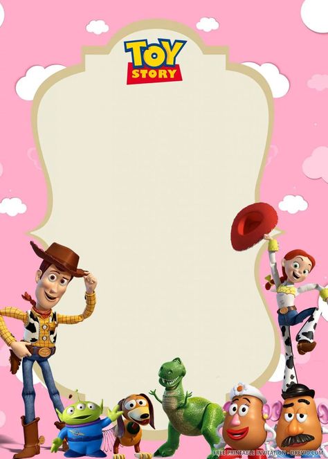 (FREE PRINTABLE) – Toy Story Birthday Invitation Template | Download Hundreds FREE PRINTABLE Birthday Invitation Templates Toy Story Birthday Invitations, Printable Toy Story, Toy Story Printables, Toy Story Invitations, Toy Story Party Decorations, Toy Story Baby, Printable Toys, Invitations Template, Jessie Toy Story