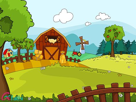 farm on Behance Farm Mural, Farm Drawing, Farm Picture, Farm Background, Scenery Drawing For Kids, Farm Cartoon, Farm Animals Activities, Drawings For Kids, Drawing Scenery