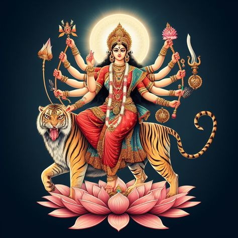 #DurgaDevi #GoddessDurga #Navratri #DivineFeminine #HinduGoddess #MaaDurga #SpiritualArt #IndianCulture #FestivalOfDurga #PowerfulDeity #DurgaPuja #WorshipAndDevotion #Hinduism #SacredArt #DivineStrength #DeviMaa #GoddessOfWar #NavratriCelebrations #ReligiousArt #DurgaMata Good Morning Wishes Friends, Durga Devi, Hanuman Ji Wallpapers, Navratri Wishes, Spiritual Pictures, Aadi Shakti, Happy Navratri Images, Navratri Images, Attitude Shayari