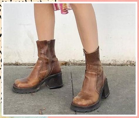 Must Have Winter Shoes - Are you prepared to solve your solution? Click to visit Amazon.com to fulfill your needs. Brown Boots For Dresses, Brown Boots Chunky, Brown Boots And Dress Outfit, 70s Ankle Boots, 70s Brown Boots, Cute Brown Boots, 70s Style Boots, Brown 70s Boots, Brown Leather Shoes Outfit