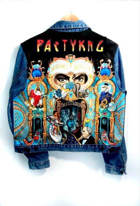 Michael Jackson Jacket, Hand Painted Jacket, Michael Jackson Poster, Hand Painted Denim, Michael Jackson Wallpaper, Michael Jackson Rare, Custom Denim Jacket, Hand Painted Denim Jacket, Estilo Hippy