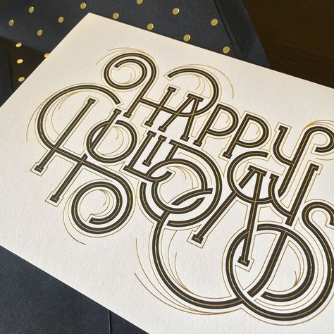 Creative Holiday Cards, Typography Christmas Card, Typography Tutorial, Designer Christmas, Unique Holiday Cards, Chalk Sign, Greeting Card Inspiration, Christmas Calligraphy, Christmas Typography