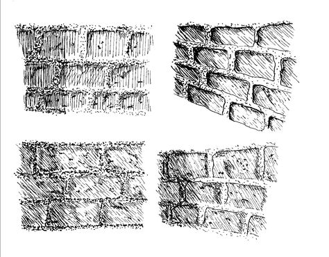 Brick Sketch Architecture, Building Texture Drawing, Bricks Texture Drawing, Brick Drawing Sketch, How To Draw Bricks, Brick Texture Drawing, Brick Sketch, Brick Drawing, Draw Bricks