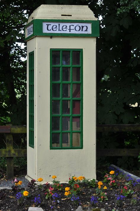 Irish Aesthetic, Kildare Village, Ireland Aesthetic, Victory Parade, Telephone Box, Tiny Village, Telephone Booth, Old Irish, Irish Culture