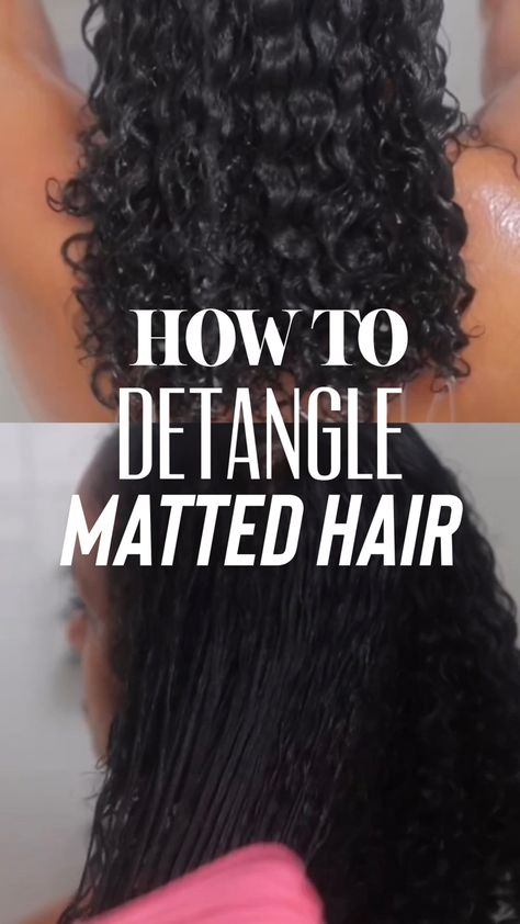 How To Untangle Matted Curly Hair, How To Detangle Matted Hair, Hair After Braids, How To Detangle Hair, Detangle Matted Hair, Detangle Curly Hair, Tight Curly Hair, Detangling Natural Hair, Coiling Natural Hair