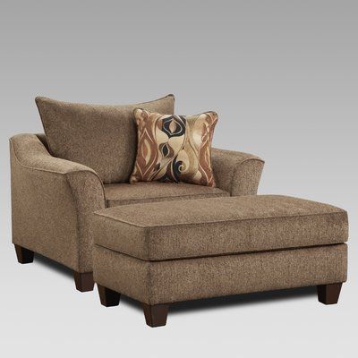 Fleur De Lis Living Driskill Armchair Upholstery: Gray Casual Chic Living Room, Brown Accent Chair, Reupholster Chair Dining, Overstuffed Chairs, Reupholster Chair, Fabric Accent Chair, Chair And Ottoman Set, Chair And A Half, Ottoman Set