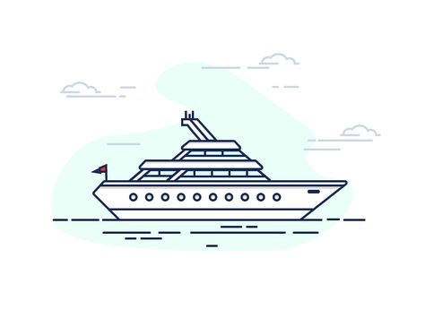 Yacht-yacht by Justin Henriksen #Design Popular #Dribbble #shots Yacht Drawing, Sea Icons, Yatch Boat, Yacht Rock, Boat Drawing, Flat Design Icons, Graphic Design Blog, Outline Designs, Drawing Vector