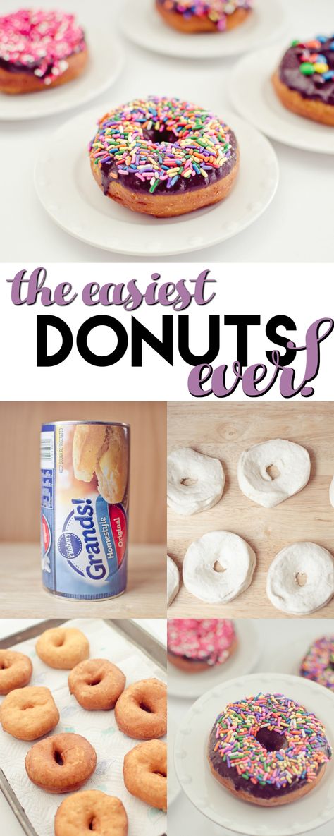 You'll never buy donuts from the store once you make the easiest donuts ever! Doughnut Bar, Preschool Corner, Biscuit Donuts, Christmas Trifle, Easy Donut Recipe, Easy Donuts, Homemade Donuts Recipe, Homemade Doughnuts, Donut Muffins