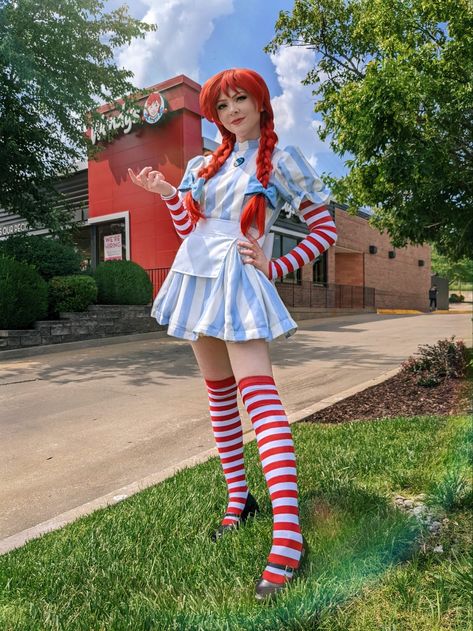 Thefruitdog - Just saying, Wendy's if you ever need ads,... | Facebook Wendy’s Halloween Costumes, Wendys Halloween Costumes, Wendy Costume Fast Food, Wendy’s Costume, Wendy's Costume, Wendy Halloween Costume, Wendy Cosplay, Wendys Girl, Wendy Costume